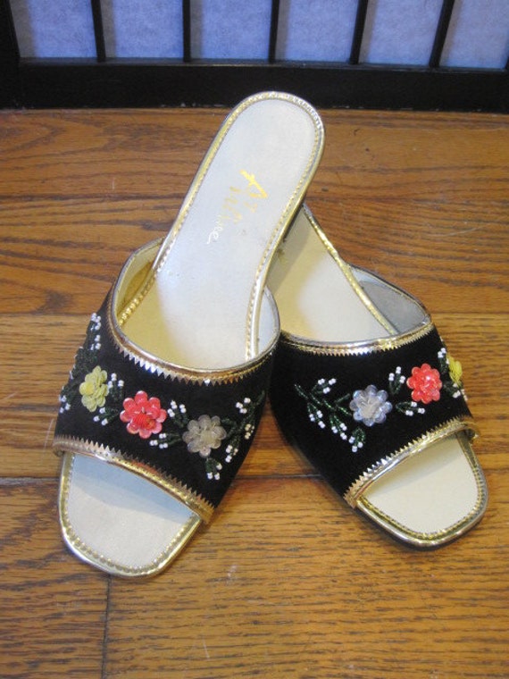 Vintage 1960s Mules Dead Stock Slippers Shoes Arl… - image 2