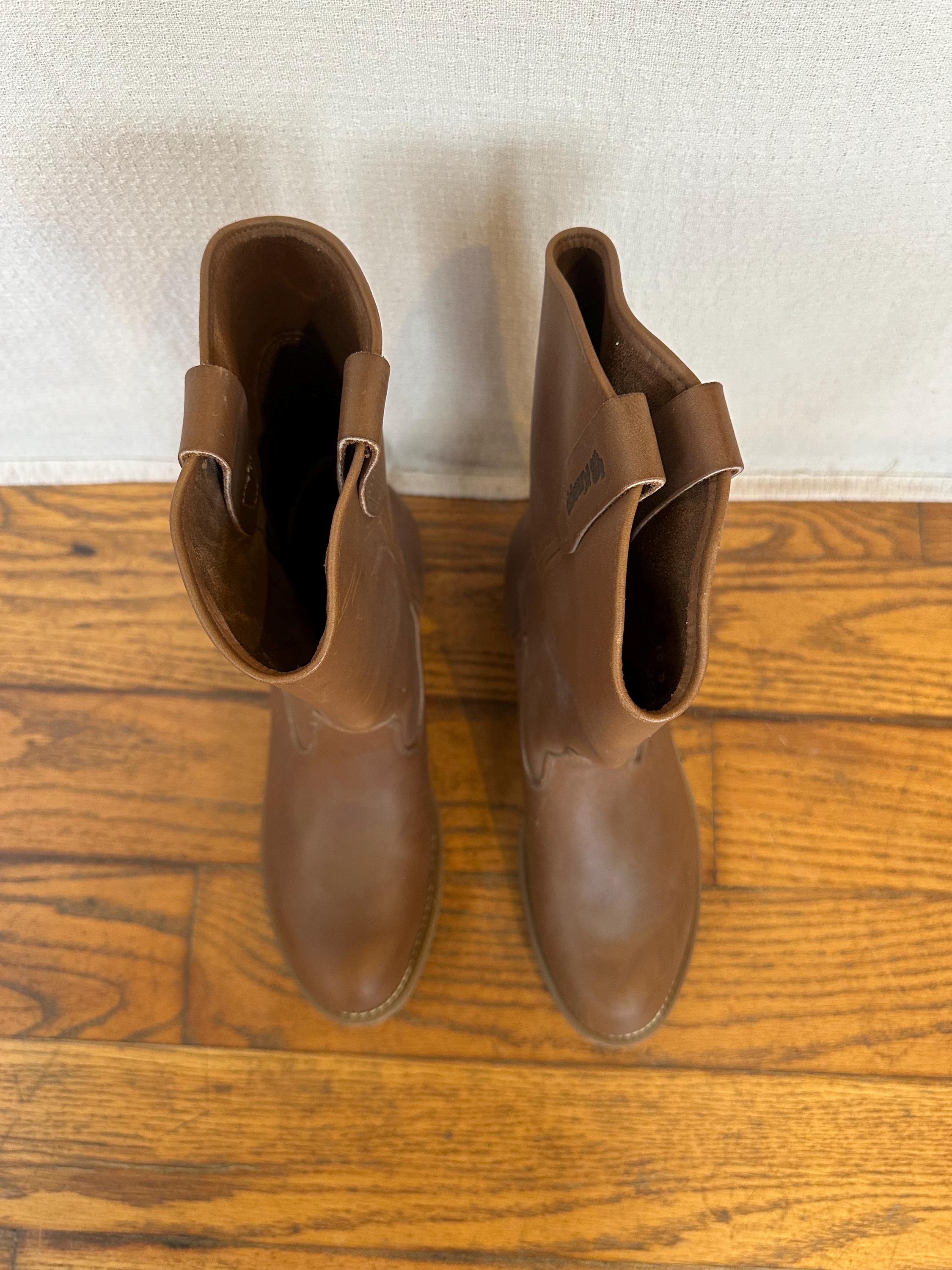 Vintage Knapp Boots Dead Stock Cowboy Boot Tan Leather 10 D Mens 