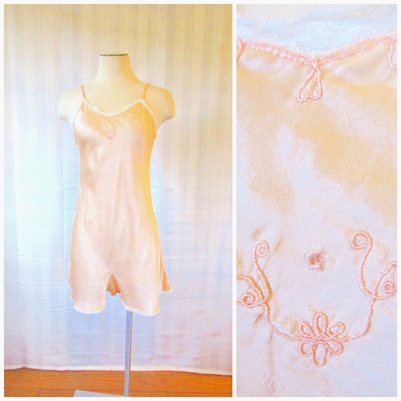 Vintage 1920s 1930s Charmeuse Silk Chemise by Tril