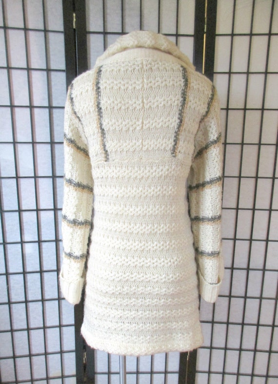 Vintage Sweater Coat By Bobbie Brooks 1970s Ivory… - image 3