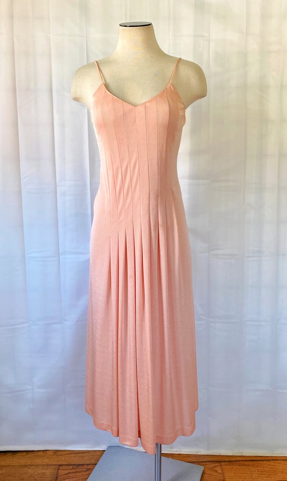 Vintage Sun Dress 1970s Summer Dress Peach Pink S… - image 2