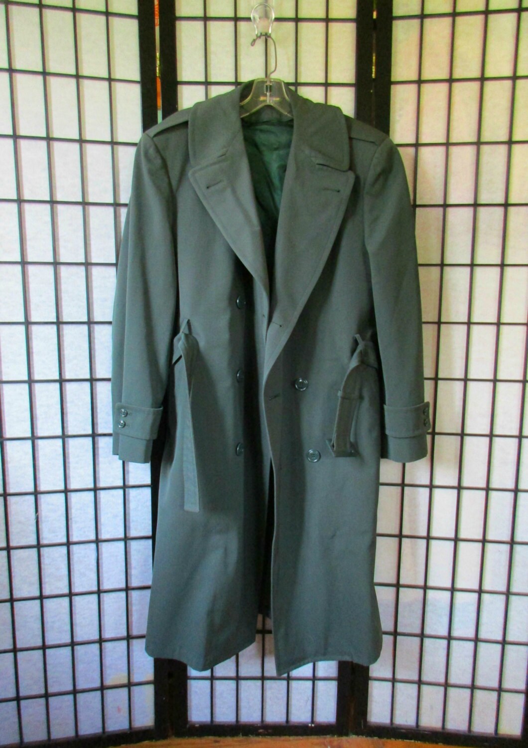 Army trench top coat mens