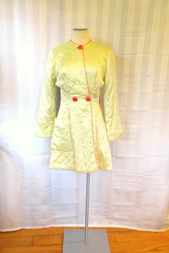 Vintage Dressing Robe 1930s 1940s Deco Satin Loung