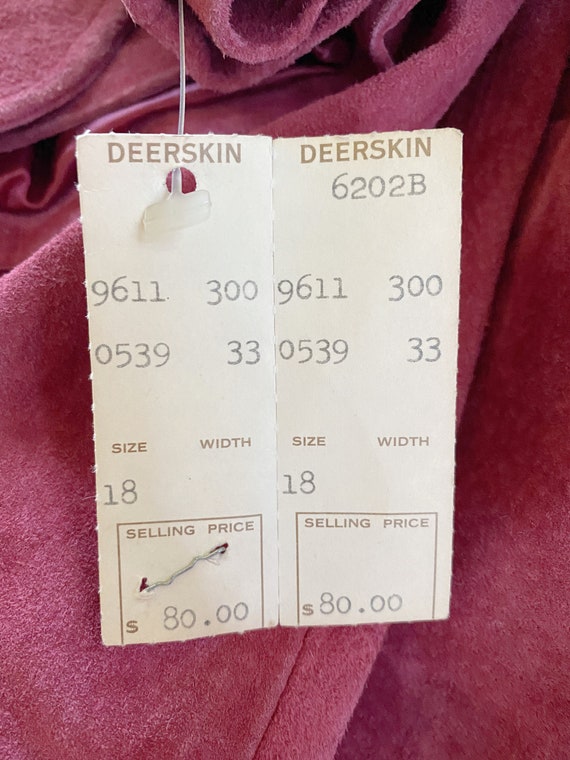 Vintage 1970s DEAD STOCK Suede Jacket by Deerskin… - image 9