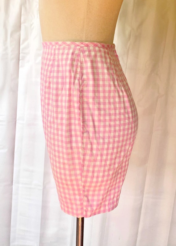 Vintage 1960s Pink and White Gingham Shorts by Bo… - image 4