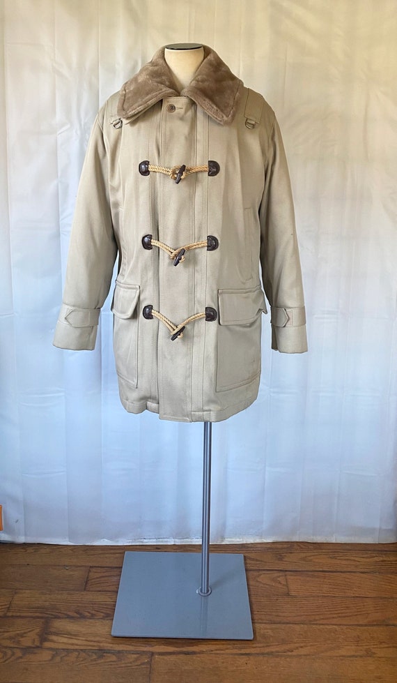 Vintage Mighty Mac Coat Taupe Beige 44 Faux Fur Co