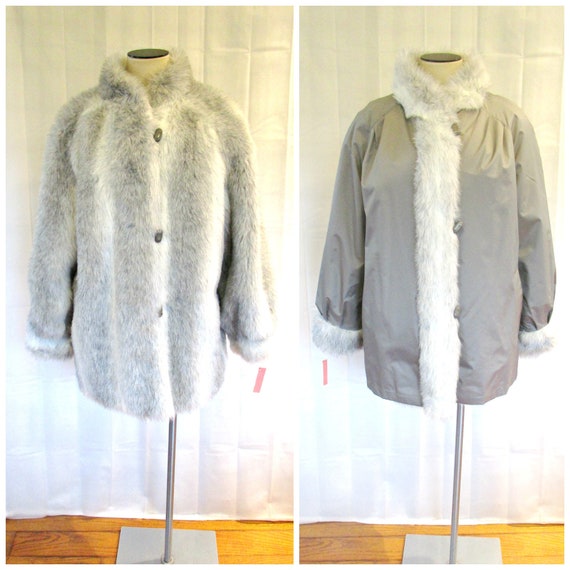 FSL-8409 BLACK FAUX FUR REVERSIBLE COAT main image 0