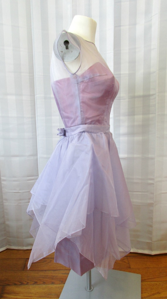 Vintage Emma Domb Party Dress 1950s 1960s Lavende… - image 3