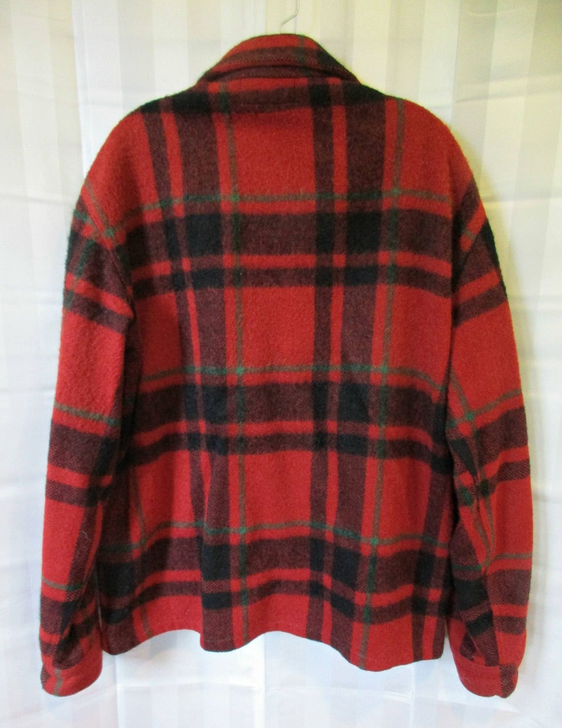 Vintage Plaid Jacket 1950s 1960s Bilt Well Wool Shirt Red - Etsy