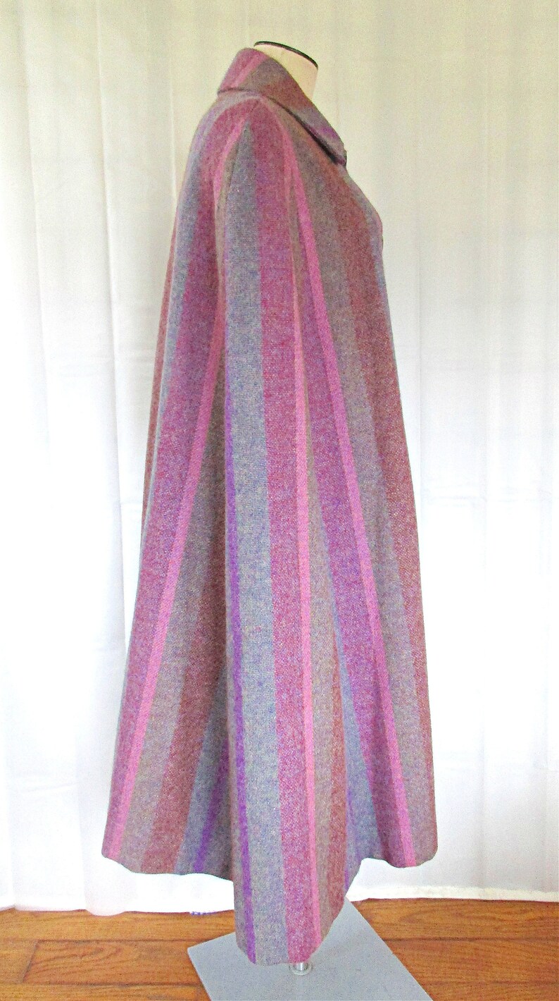 Vintage Irish Wool Cape Avoca Handweavers Purple Pink Gray S M Etsy