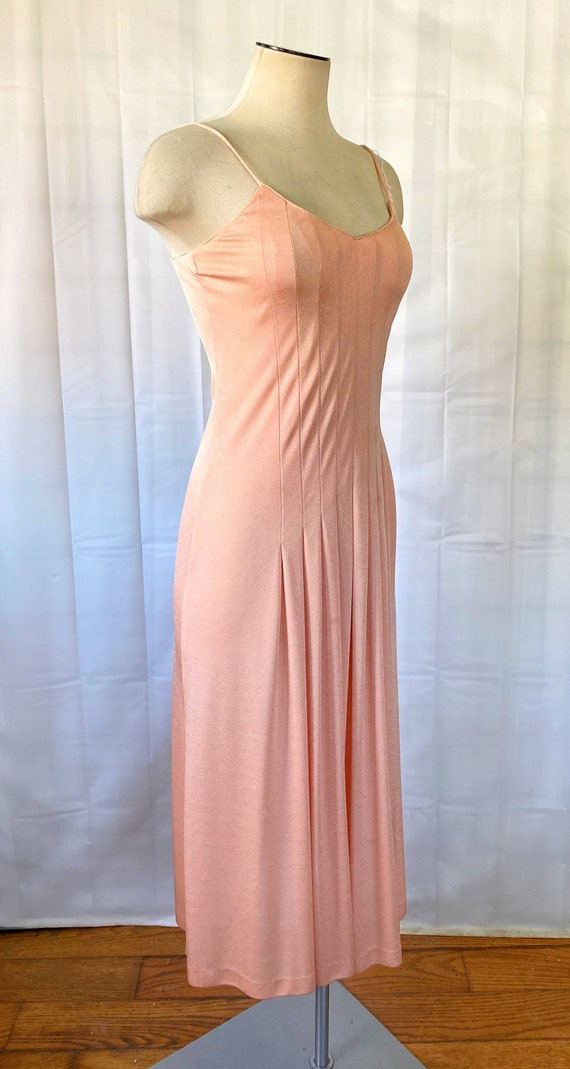 Vintage Sun Dress 1970s Summer Dress Peach Pink S… - image 6