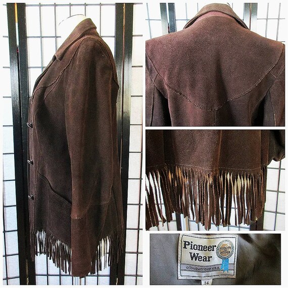 Vintage Suede Jacket with Fringe by Pioneer Wear … - image 5