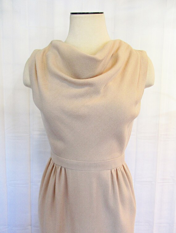 Vintage Suzy Perette Dress 1960s Beige 34 Bust 24… - image 5