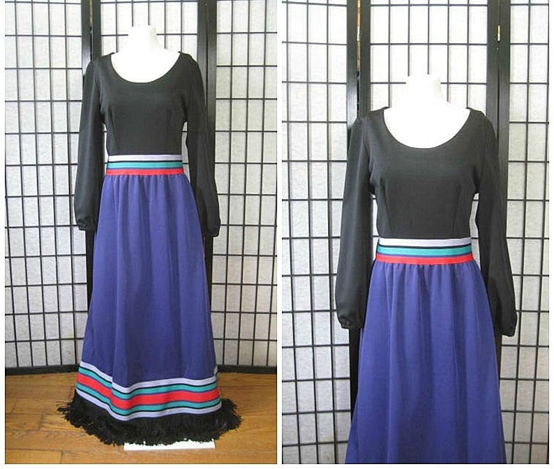 Vintage Maxi James Kenrob 1960s 1970s Mod Long Dress Purple - Etsy