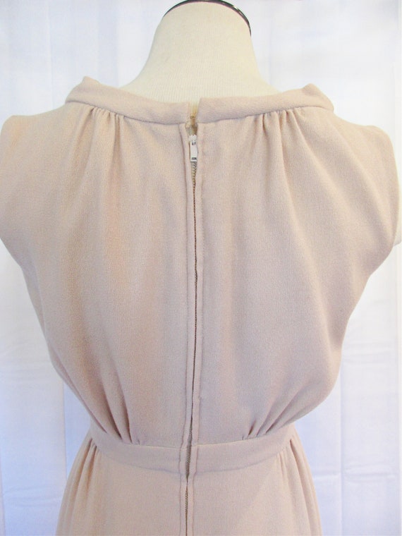 Vintage Suzy Perette Dress 1960s Beige 34 Bust 24… - image 7