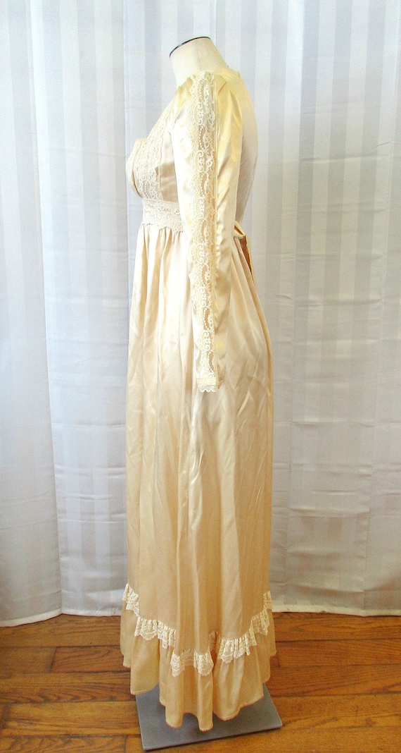 Vintage Gunne Sax Wedding Gown Satin Maxi Dress 1… - image 3