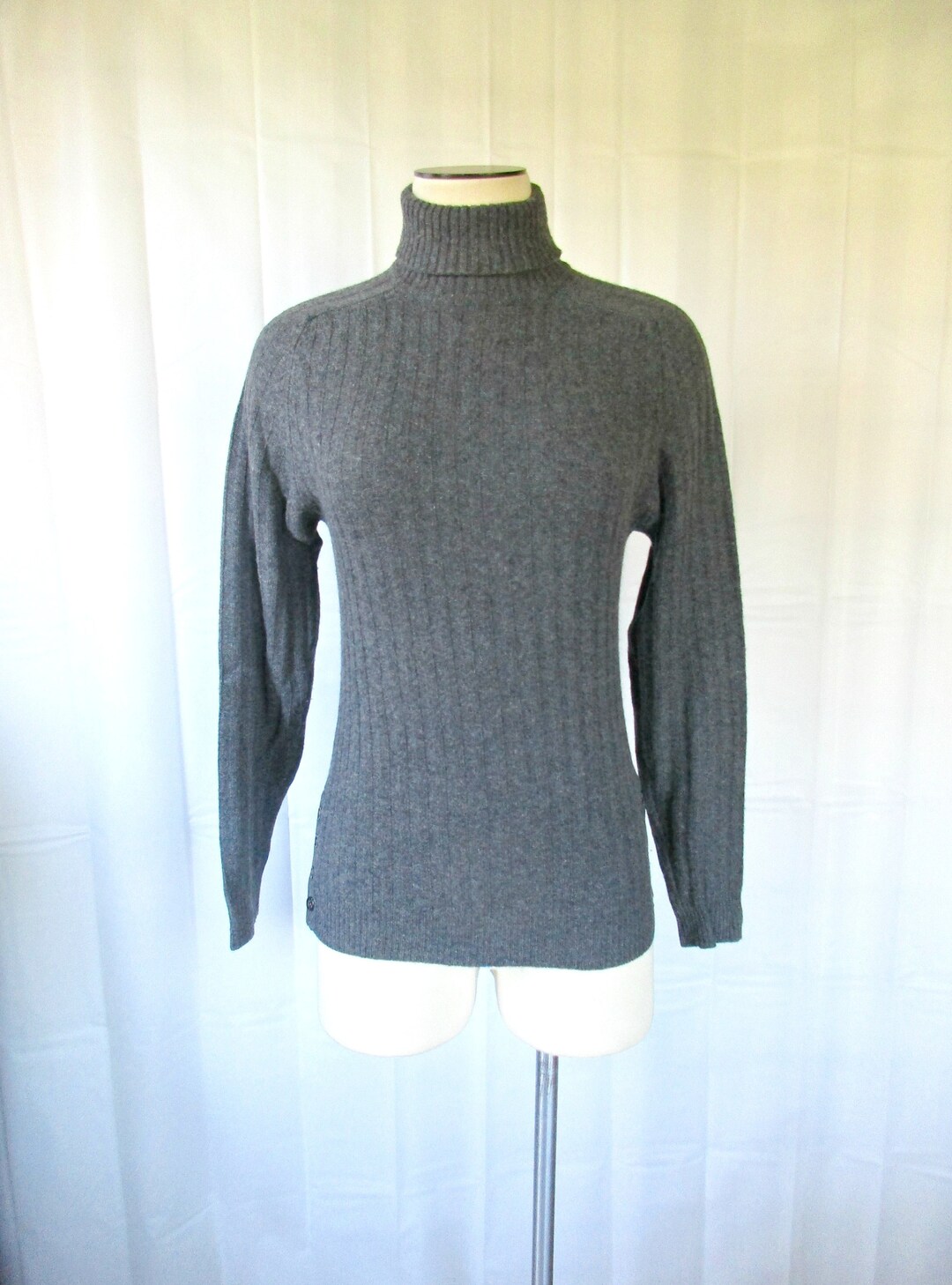 Vintage 1960s Lambswool Turtleneck Sweater Dark Gray 34 Bust - Etsy
