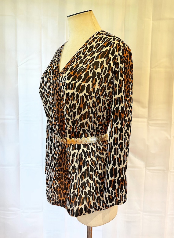 Vintage Leopard Print Top 1950s 1960s Vanity Fair… - image 4