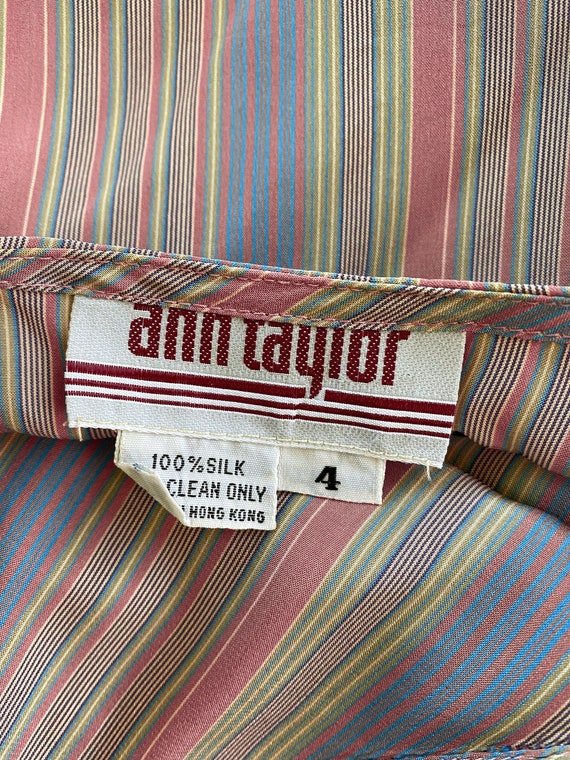 Vintage Silk Blouse by Ann Taylor 1980s V Neck 36… - image 6