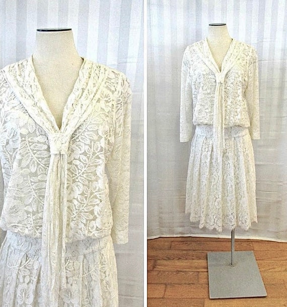 Vintage S G Gilbert Dress 1970s 1980s Does 1930s … - image 1