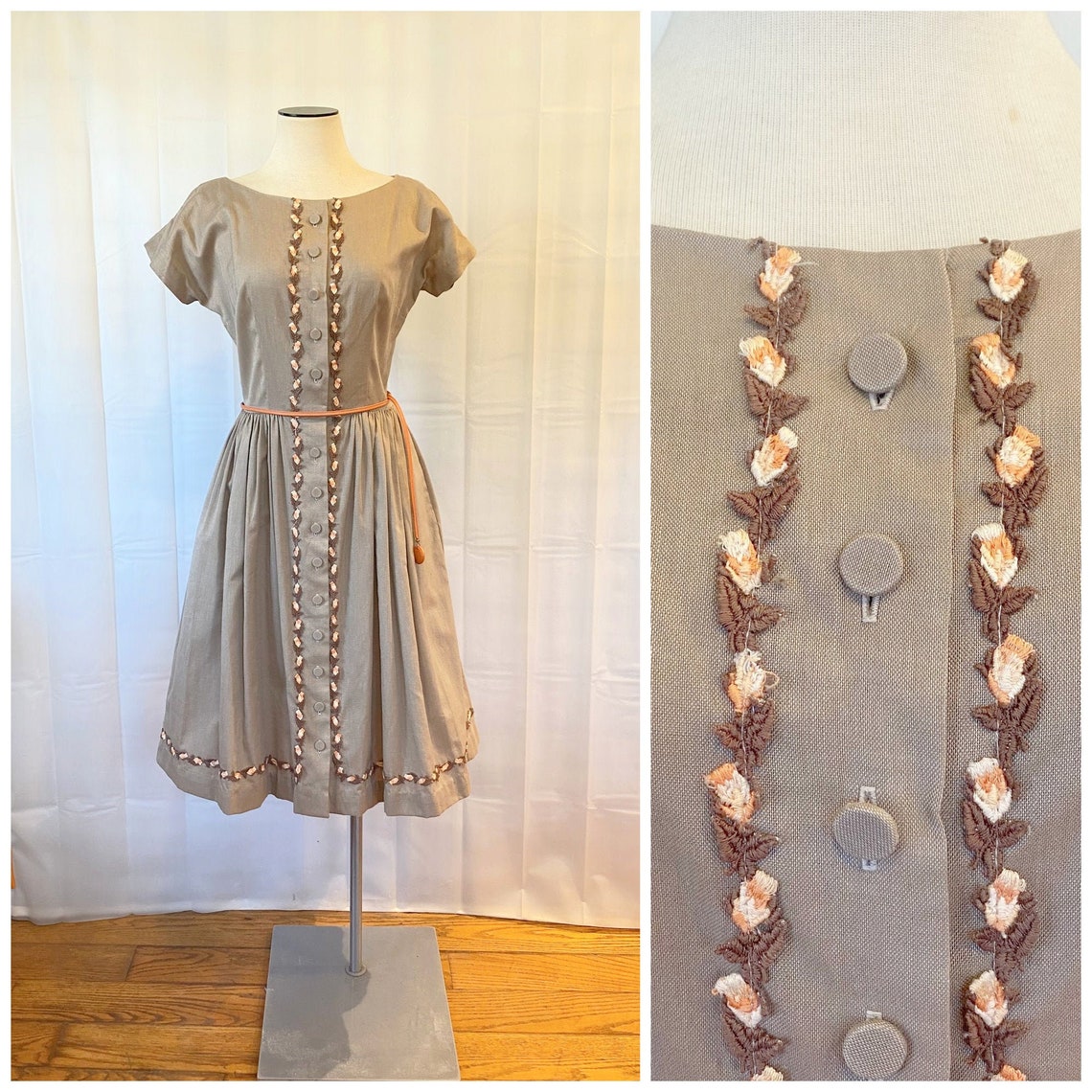 1950s Helen Whiting Yellow Bow Dress main image 1
