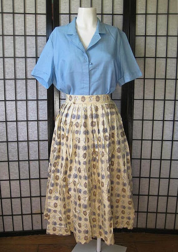 Vintage Skirt Full Circle Style 1950s 1960s Butte… - image 2