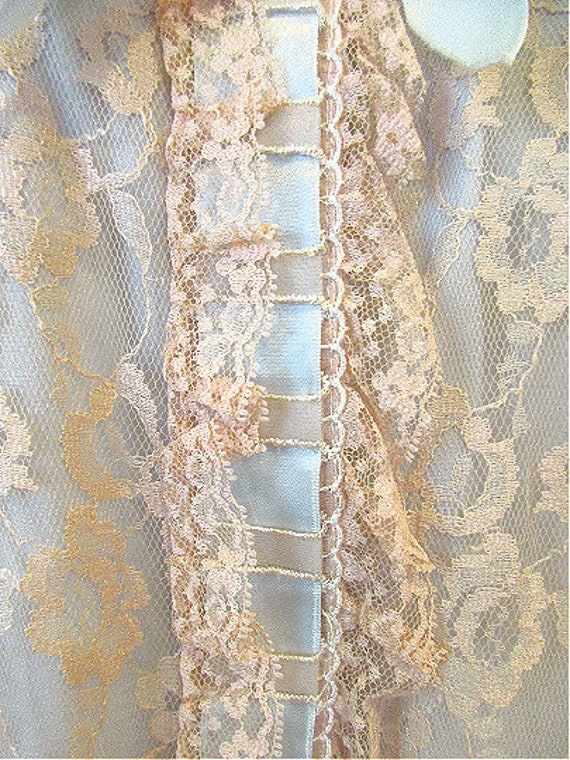 Vintage Peignoir by Odette Barsa Lace Lounging Go… - image 7