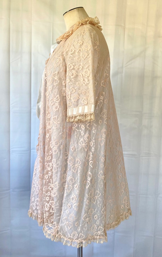 Vintage Peignoir by Odette Barsa Lace Lounging Go… - image 4