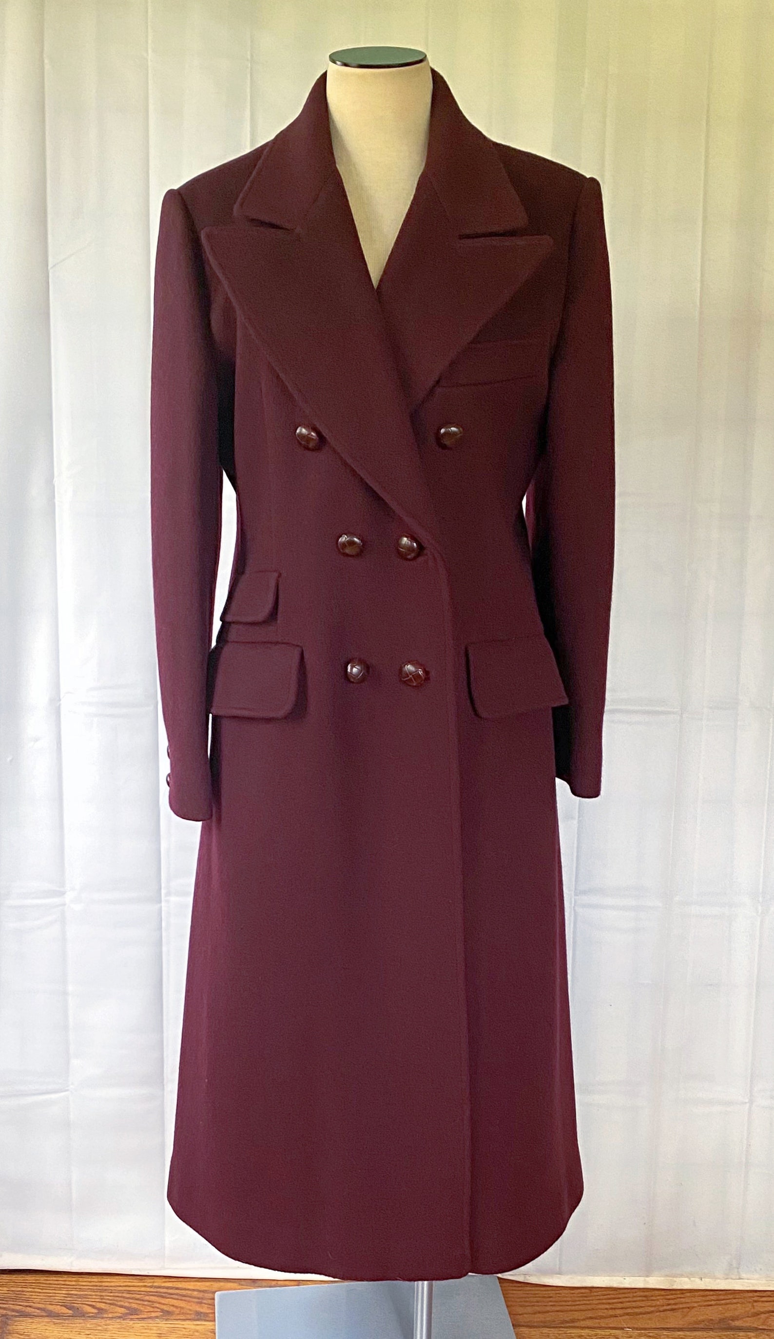 Vintage Dead Stock 1970s Wool Coat by Fairbrooke Dark Plum - Etsy