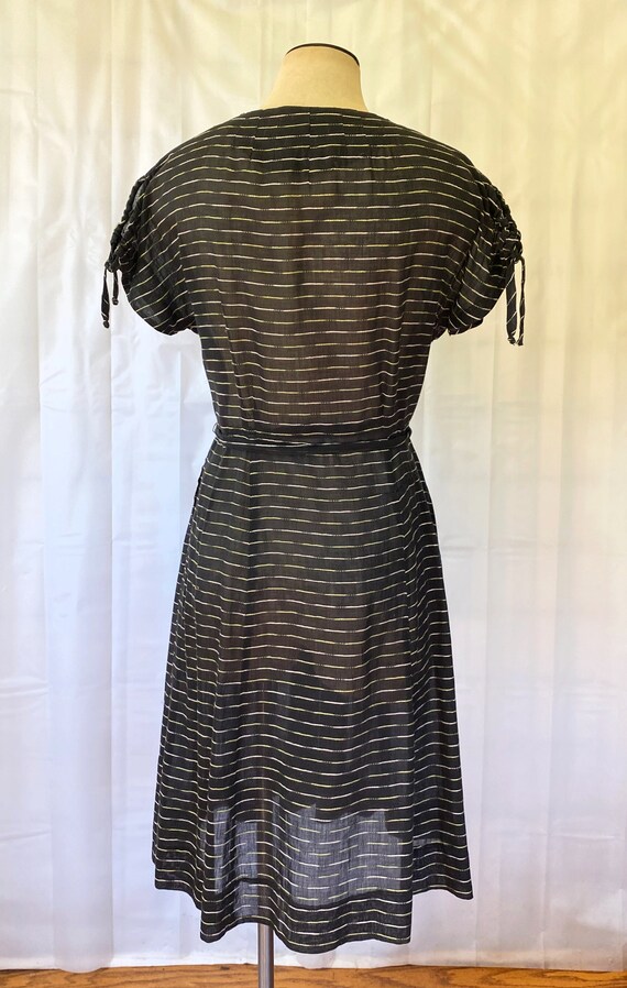 Vintage 1950s Dress Navy Blue White 39 Bust M L S… - image 7