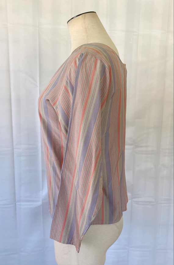 Vintage Silk Blouse by Ann Taylor 1980s V Neck 36… - image 4