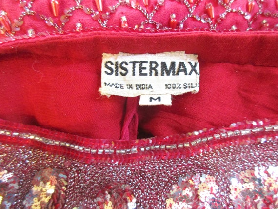 Vintage 1980s SisterMax Silk Tunic Blouse Embroid… - image 8