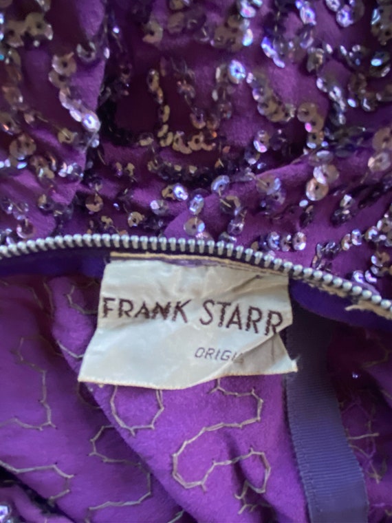 Vintage 1940s Frank Starr Purple Sequin Blouse Pa… - image 10