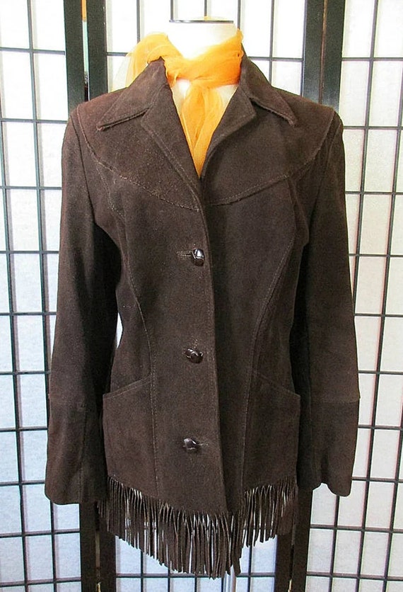 Vintage Suede Jacket with Fringe by Pioneer Wear … - image 2