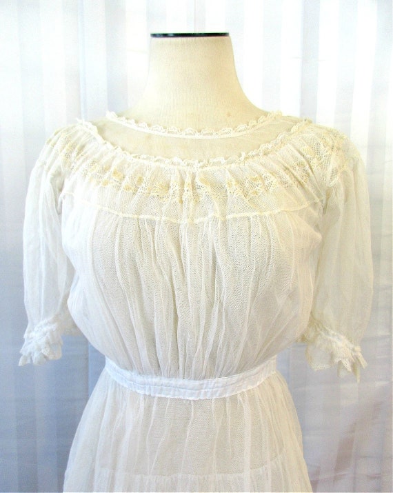 Antique Edwardian Vintage Tiered Dress 1900s 1910… - image 3