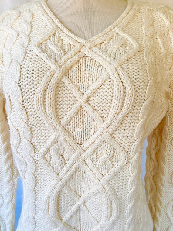 Vintage Fisherman Cable Knit Wool Sweater Paul Ja… - image 5