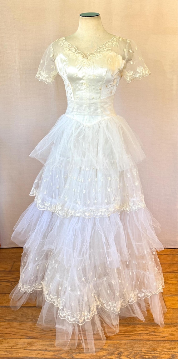 Abito da sposa vintage anni '30 anni '40 sposa tulle formale gala
