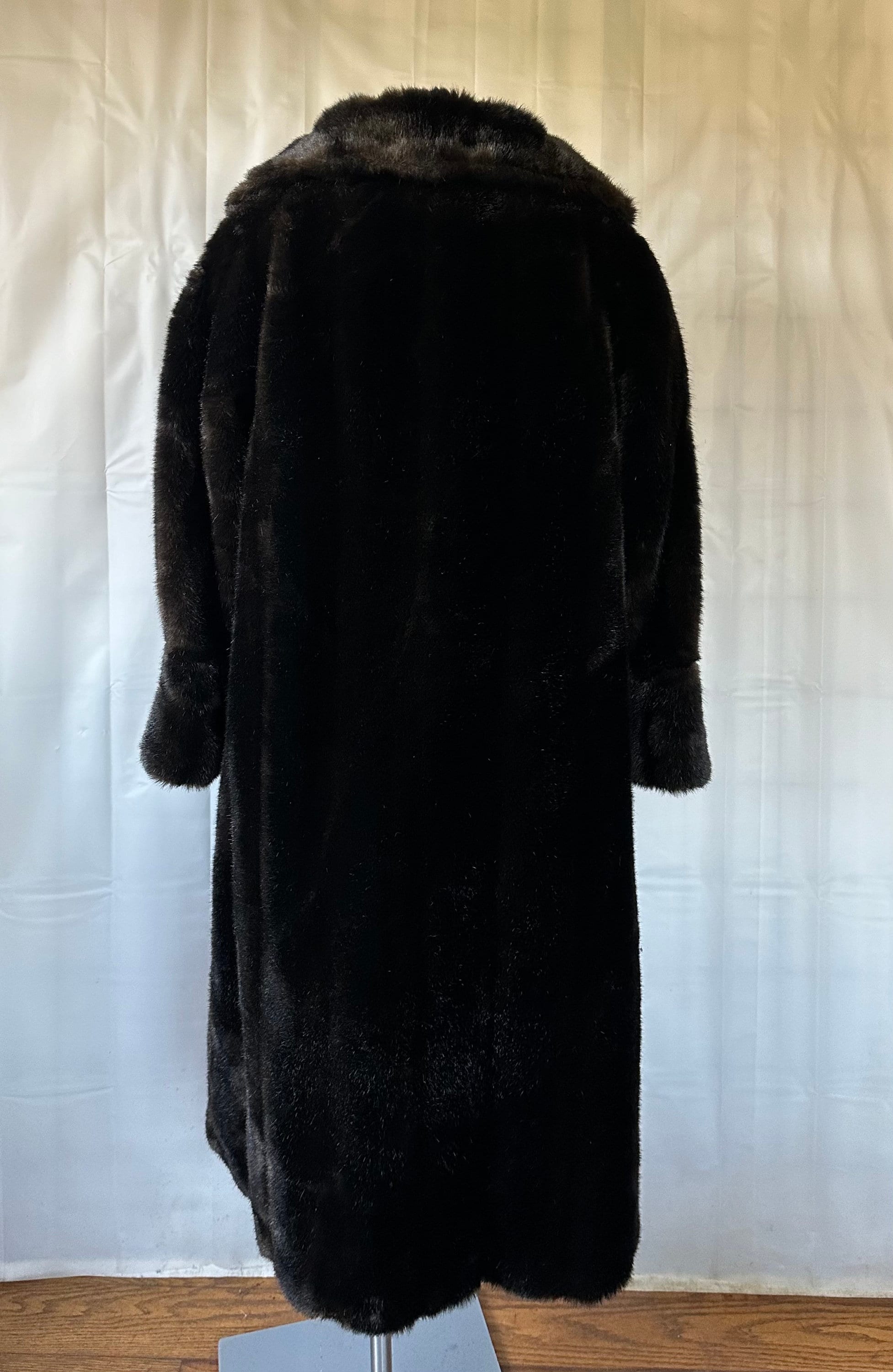 Vintage Faux Fur Coat by Russel Taylor 40 42 L XL 1960s Single