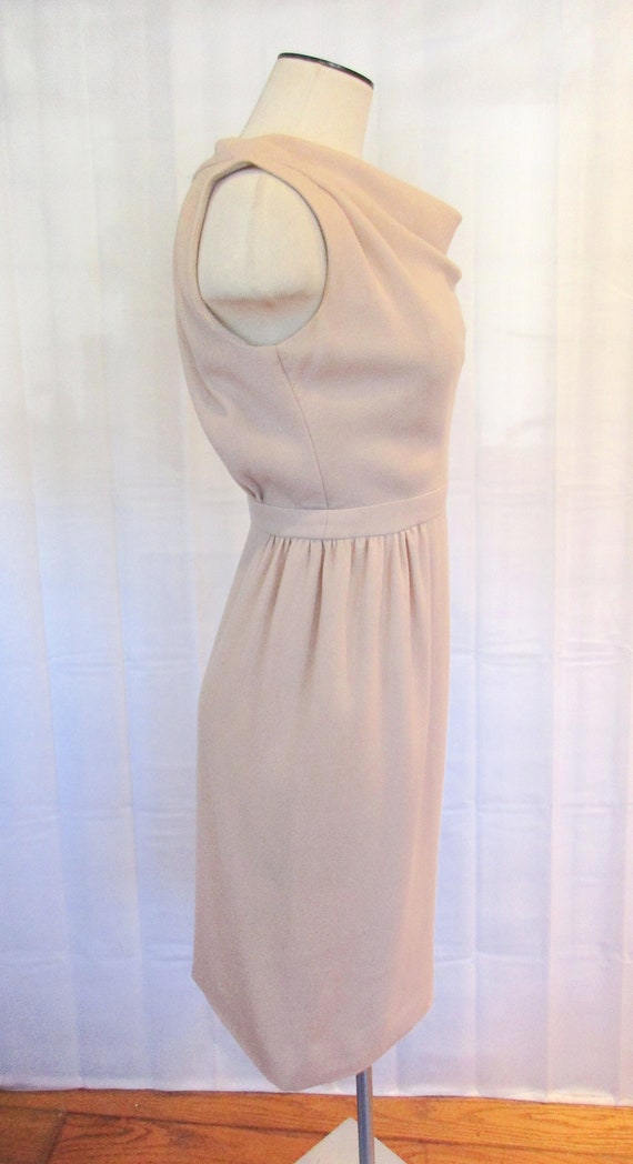 Vintage Suzy Perette Dress 1960s Beige 34 Bust 24… - image 3