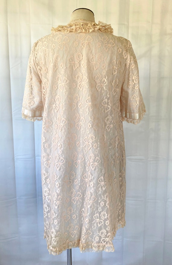 Vintage Peignoir by Odette Barsa Lace Lounging Go… - image 5