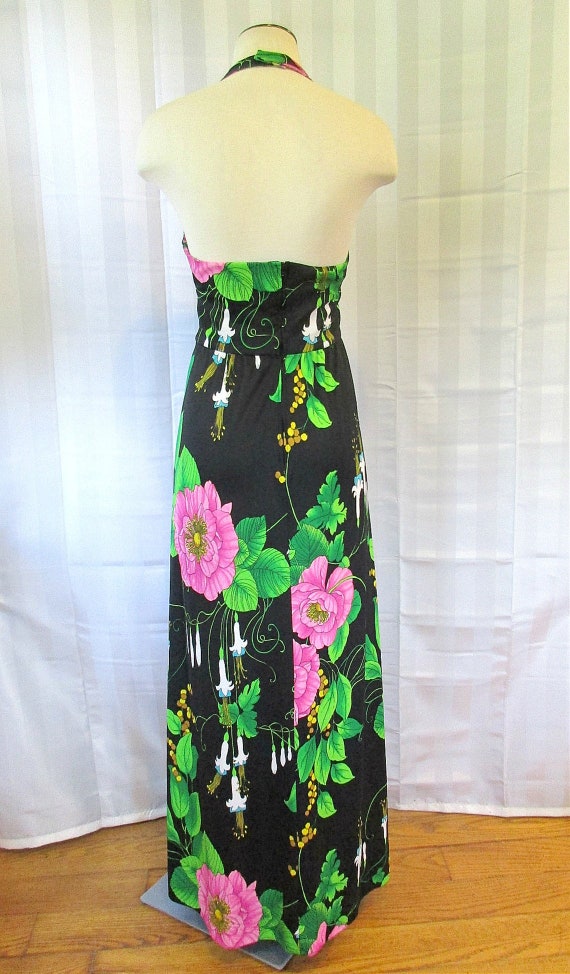 Vintage 1970s Maxi Dress By Valley Set Mod Floral… - image 5