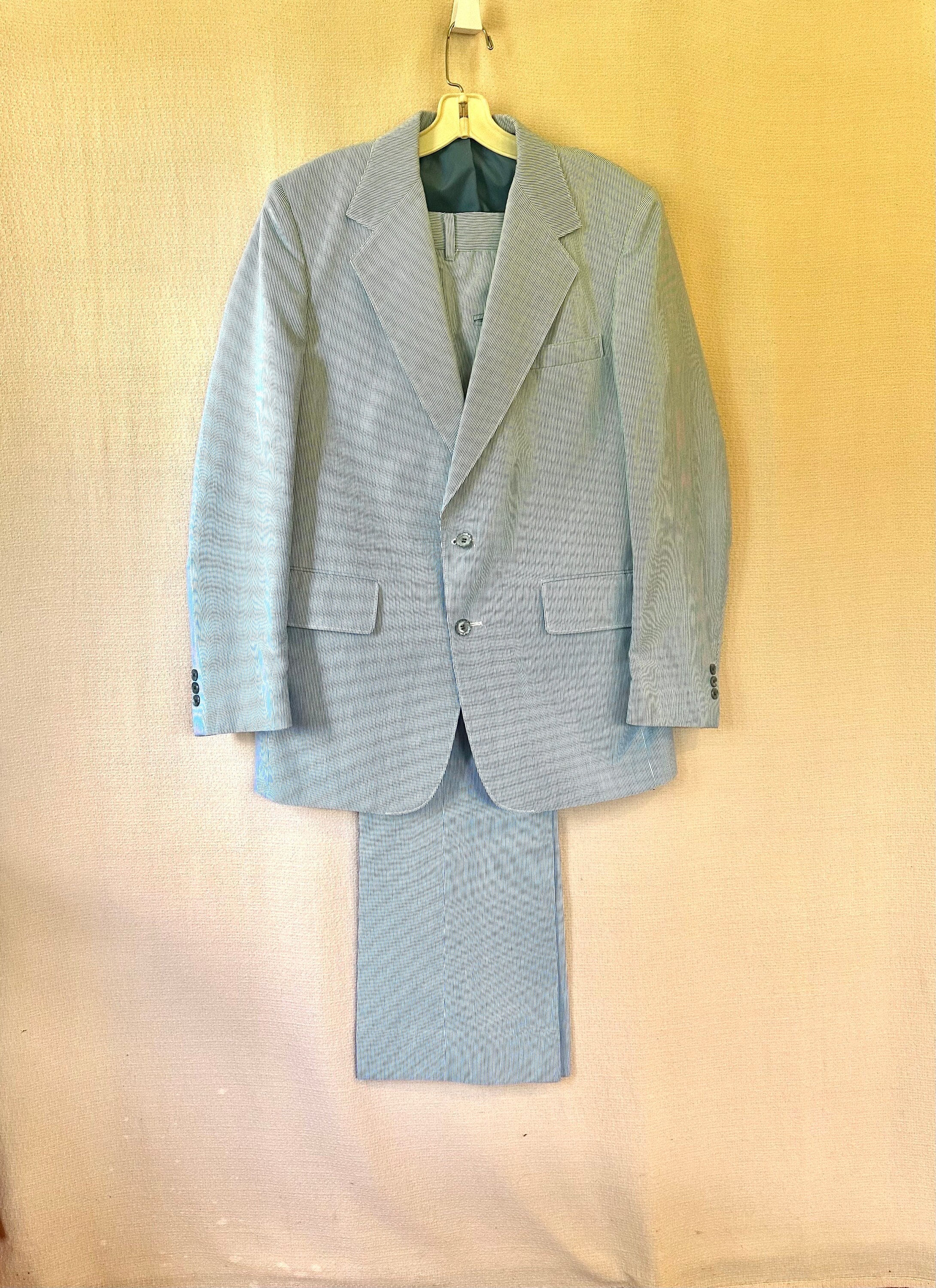 【ヴィンテージ】Palm Beach スーツ USA製 Vintage 1960s Mens Palm Beach Lightweight Suit Jacket Pants Blue