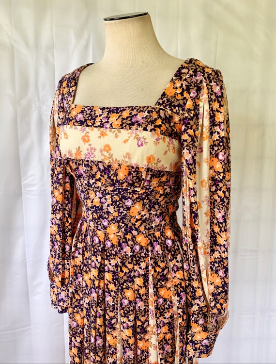 Vintage Estevez Maxi 1970s Mod Long Floral Dress … - image 6