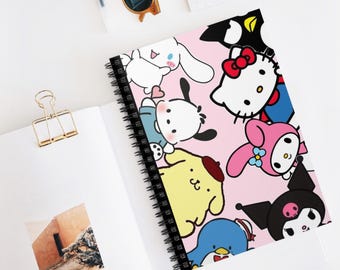Sanrio Characters Spiral Notebook , Cute Hello Kitty & Friends Ruled Journal!