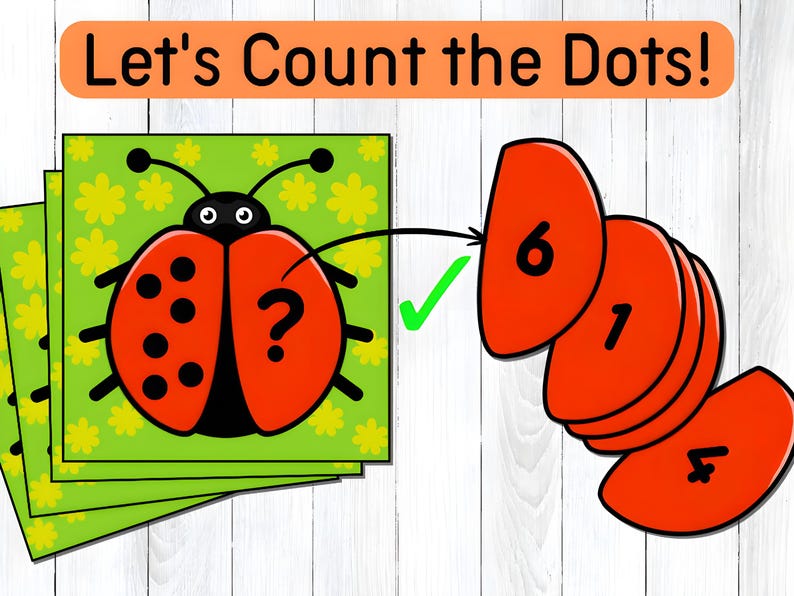 Ladybug Counting Activity for Kids | Printable Math Game | Number ...