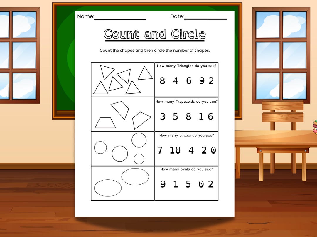Count & Circle | Counting Worksheet | Printable Early Math Activity for ...