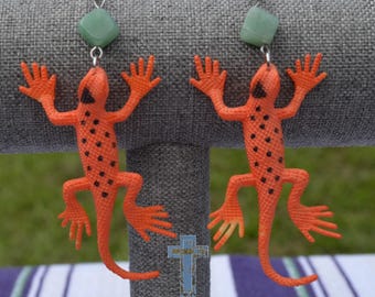 Aventurine Lizard Earrings