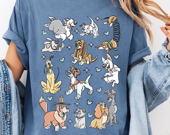 Disney Dog Lover Shirt, Cute Cartoon Dogs T-Shirt, Funny Puppy Tee, Dog Mom Gift, Disney Style Dogs Shirt, Pet Lover Gift