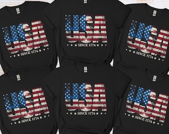 Distressed 4th of July Family Matching Shirts, Memorial Day Group Tee, USA  250 Year Bulk Shirt, Comfort Colors
