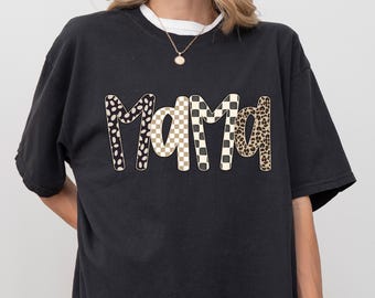 Comfort Colors® Retro Mama Shirt Mothers Day Gift From Daughter for Mom Mama Tshirt For Birthday Leopard Mama Shirt